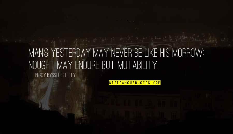 Rabbi Regina Jonas Quotes By Percy Bysshe Shelley: Man's yesterday may never be like his morrow; Rabbi Regina Jonas Quotes By Percy Bysshe Shelley: Man's yesterday may never be like his morrow;