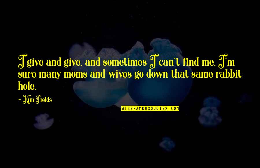 Rabbit Hole Quotes By Kim Fields: I give and give, and sometimes I can't