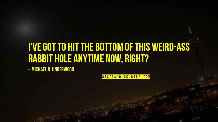 Rabbit Hole Quotes By Michael R. Underwood: I've got to hit the bottom of this
