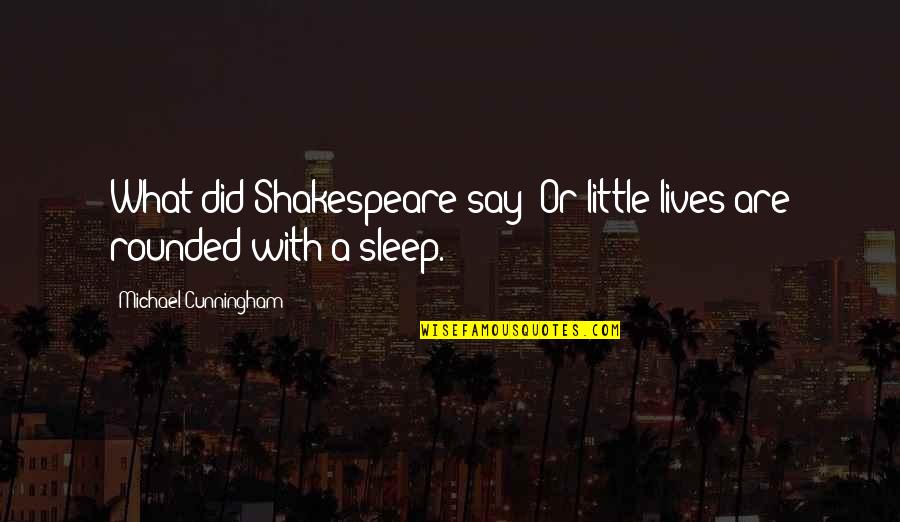 Rabbit King Kaka Quotes By Michael Cunningham: What did Shakespeare say? Or little lives are