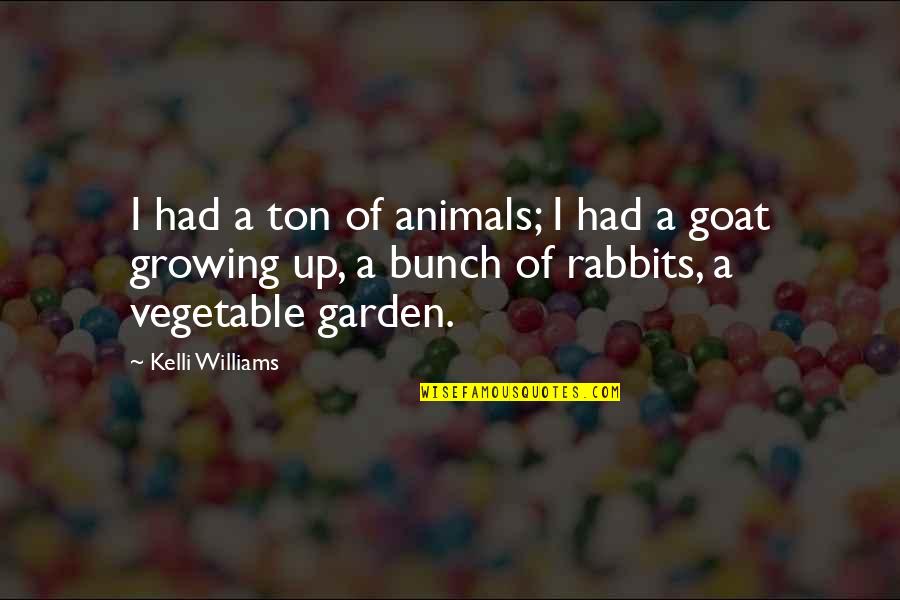 Rabbits Quotes By Kelli Williams: I had a ton of animals; I had Rabbits Quotes By Kelli Williams: I had a ton of animals; I had
