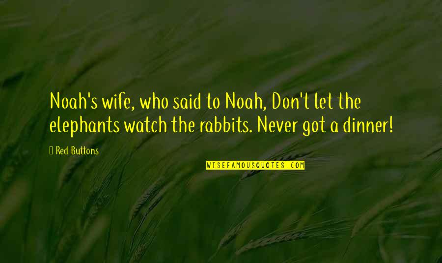 Rabbits Quotes By Red Buttons: Noah's wife, who said to Noah, Don't let Rabbits Quotes By Red Buttons: Noah's wife, who said to Noah, Don't let