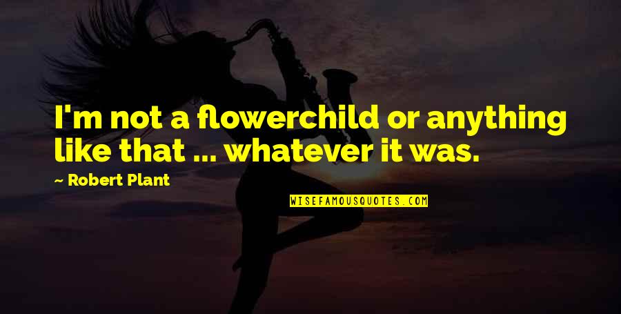 Rabea Hannah Quotes By Robert Plant: I'm not a flowerchild or anything like that