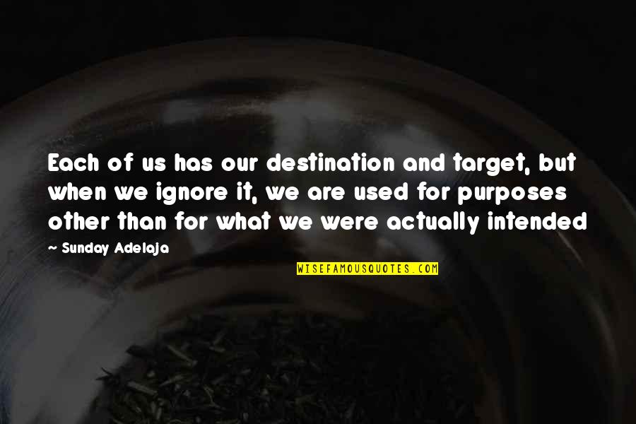 Rabi'ah Quotes By Sunday Adelaja: Each of us has our destination and target,