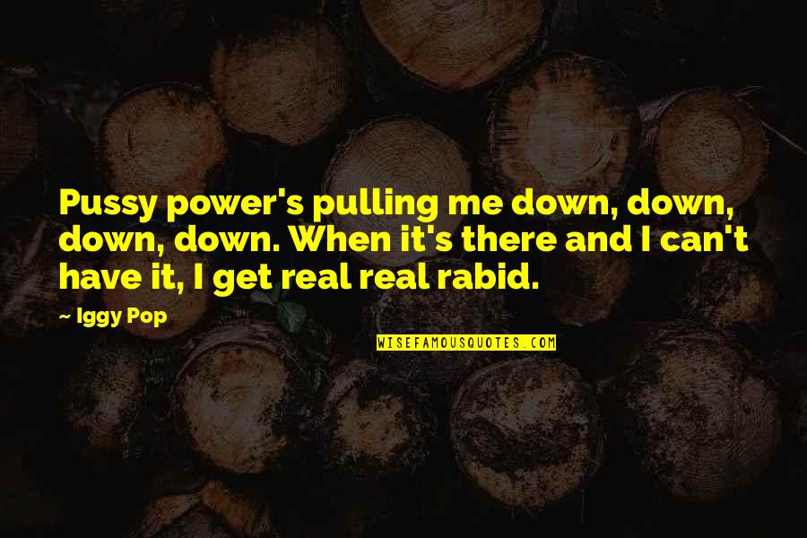 Rabid Quotes By Iggy Pop: Pussy power's pulling me down, down, down, down.