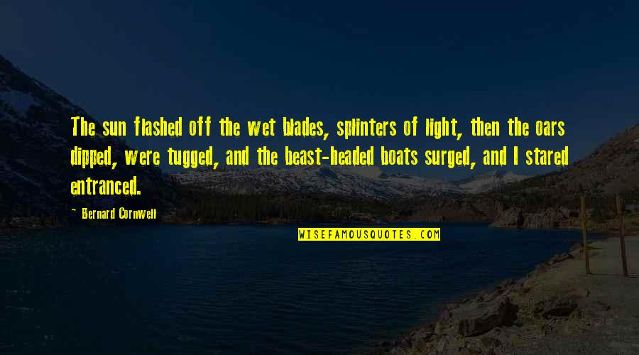 Rabineau Kevin Quotes By Bernard Cornwell: The sun flashed off the wet blades, splinters