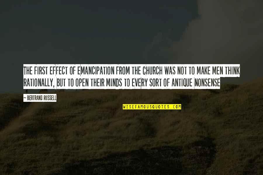 Rabutin Fruit Quotes By Bertrand Russell: The first effect of emancipation from the Church Rabutin Fruit Quotes By Bertrand Russell: The first effect of emancipation from the Church