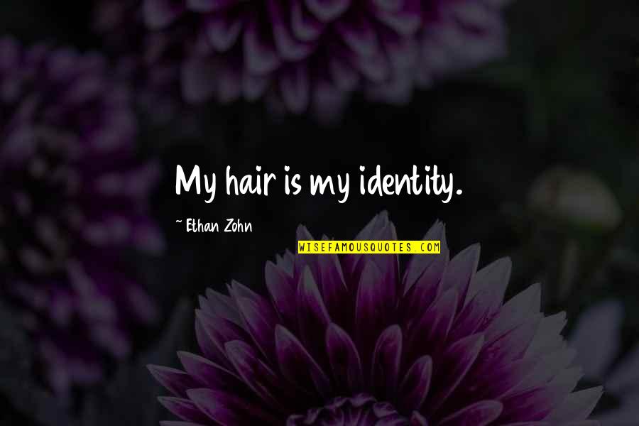 Race And Leadership Quotes By Ethan Zohn: My hair is my identity.