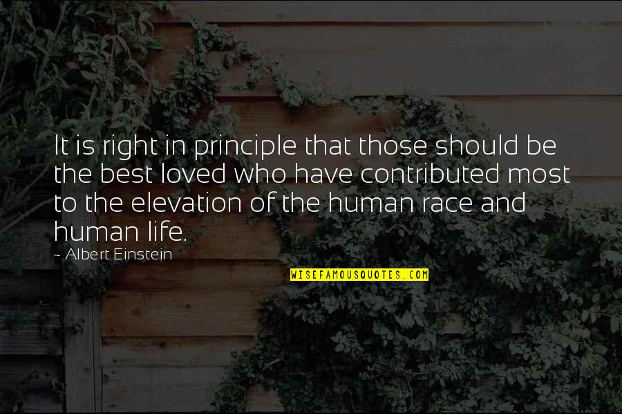 Race For Life Quotes By Albert Einstein: It is right in principle that those should