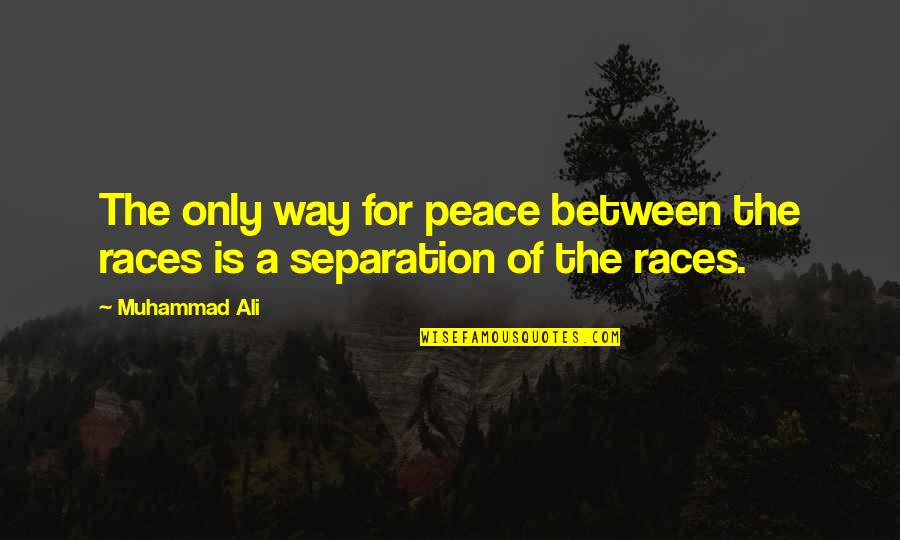 Race In Peace Quotes By Muhammad Ali: The only way for peace between the races