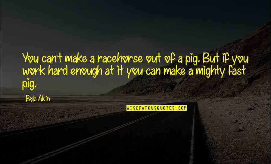 Racehorse Quotes By Bob Akin: You can't make a racehorse out of a