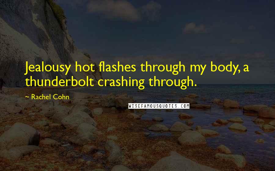 Rachel Cohn quotes: Jealousy hot flashes through my body, a thunderbolt crashing through.
