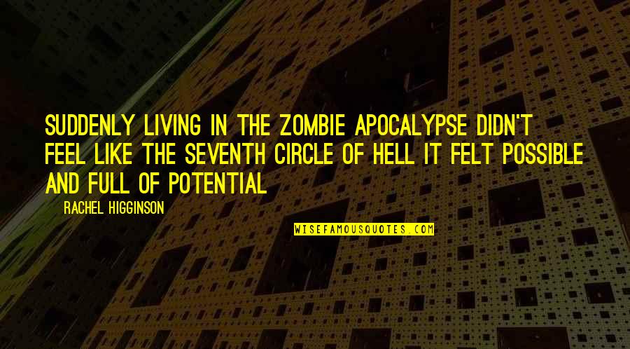 Rachel Higginson Quotes By Rachel Higginson: Suddenly living in the Zombie apocalypse didn't feel