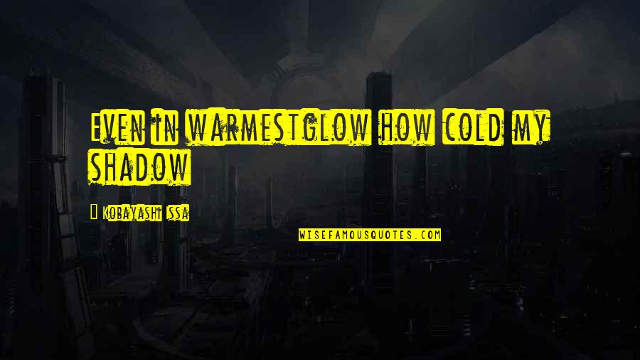 Rachel Valdez Quotes By Kobayashi Issa: Even in warmestglow how cold my shadow