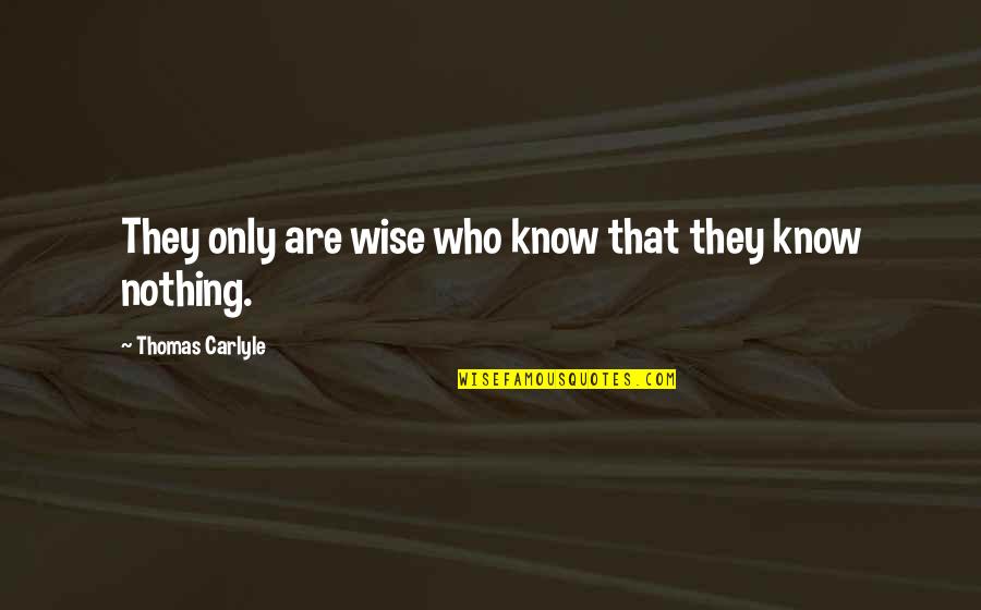 Racial Change Quotes By Thomas Carlyle: They only are wise who know that they