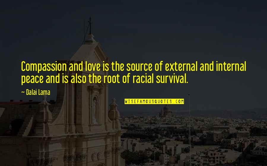 Racial Love Quotes By Dalai Lama: Compassion and love is the source of external