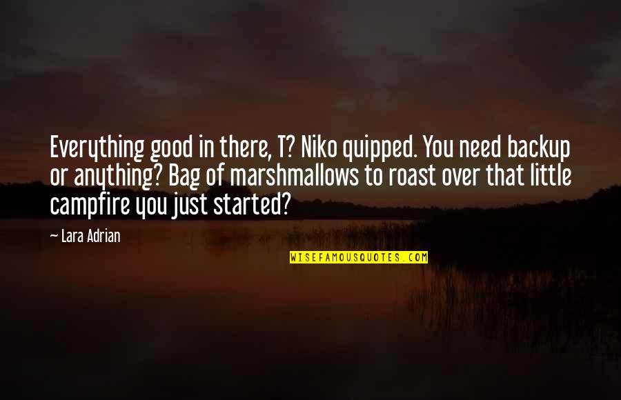 Racier Quotes By Lara Adrian: Everything good in there, T? Niko quipped. You