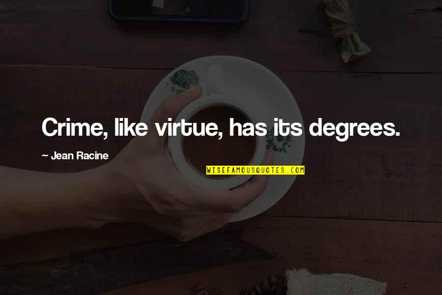 Racine's Quotes By Jean Racine: Crime, like virtue, has its degrees.