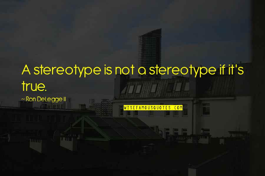 Racism And Prejudice Quotes By Ron DeLegge II: A stereotype is not a stereotype if it's