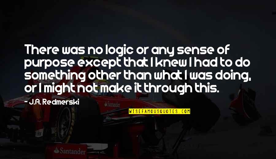 Raconteurs Quotes By J.A. Redmerski: There was no logic or any sense of Raconteurs Quotes By J.A. Redmerski: There was no logic or any sense of