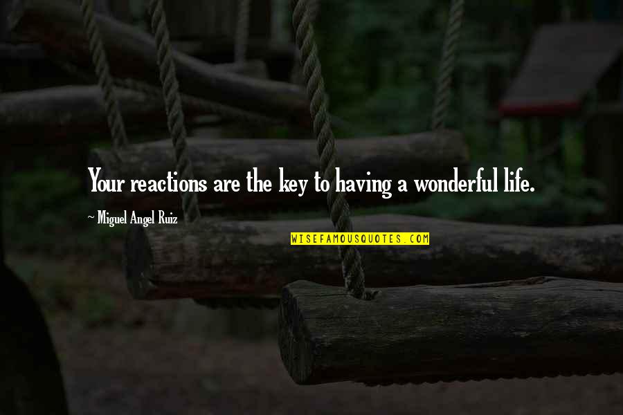 Radaelli Wheel Quotes By Miguel Angel Ruiz: Your reactions are the key to having a Radaelli Wheel Quotes By Miguel Angel Ruiz: Your reactions are the key to having a