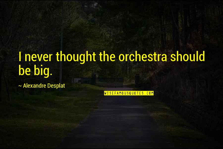 Rademann Bikini Quotes By Alexandre Desplat: I never thought the orchestra should be big. Rademann Bikini Quotes By Alexandre Desplat: I never thought the orchestra should be big.