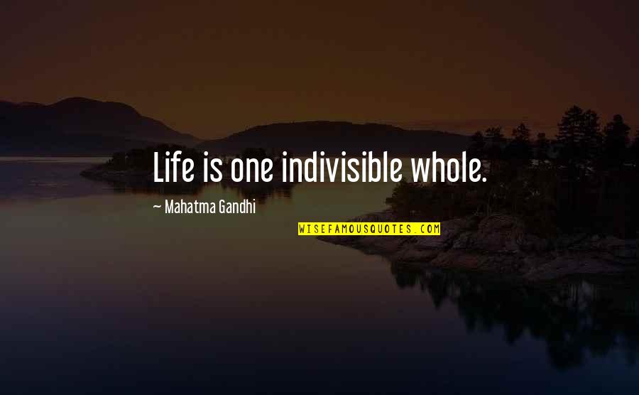 Radeon Settings Quotes By Mahatma Gandhi: Life is one indivisible whole.