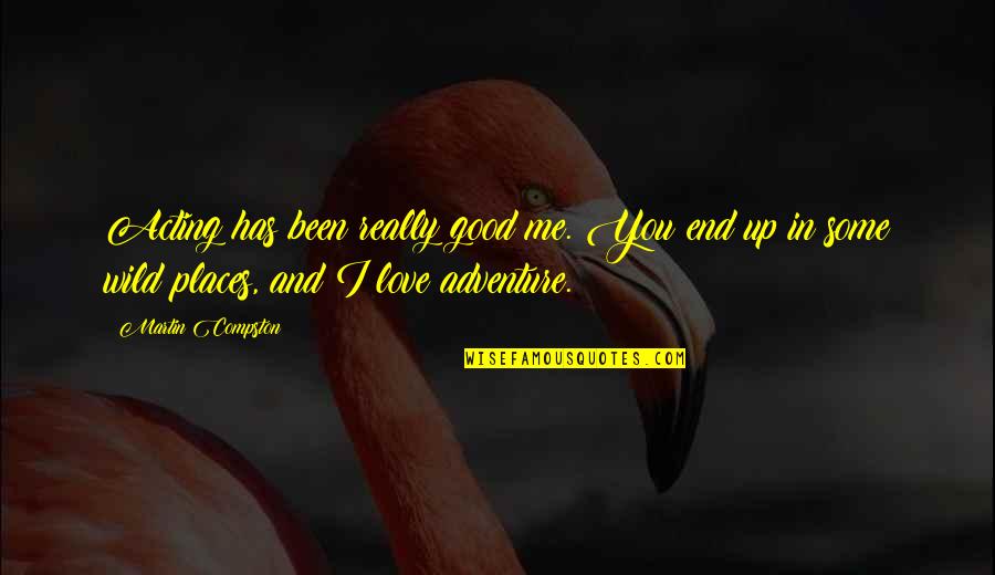 Radhe Krishna Hindi Quotes By Martin Compston: Acting has been really good me. You end