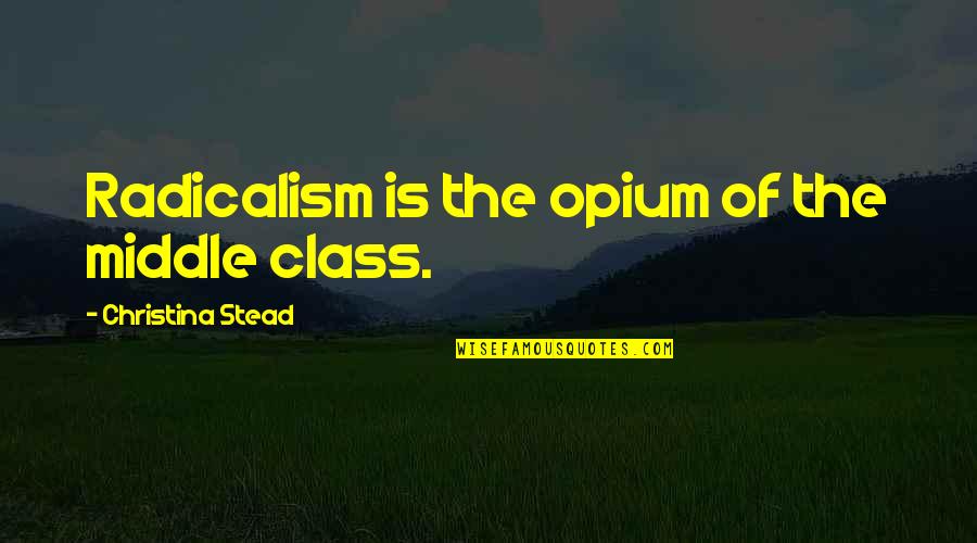 Radicalism Quotes By Christina Stead: Radicalism is the opium of the middle class.