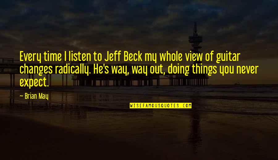 Radically Quotes By Brian May: Every time I listen to Jeff Beck my