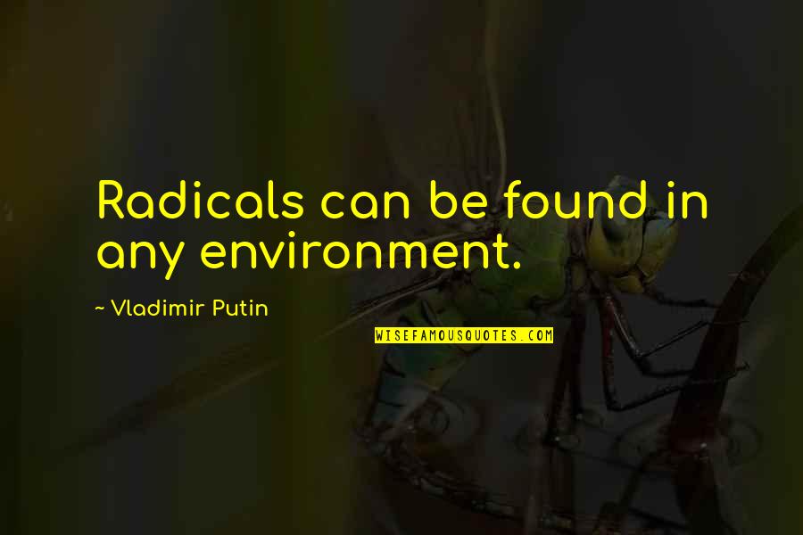 Radicals Quotes By Vladimir Putin: Radicals can be found in any environment.