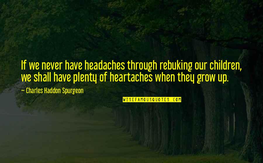 Radics Quotes By Charles Haddon Spurgeon: If we never have headaches through rebuking our
