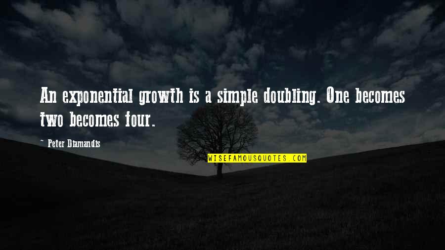 Radio Personalities Quotes By Peter Diamandis: An exponential growth is a simple doubling. One