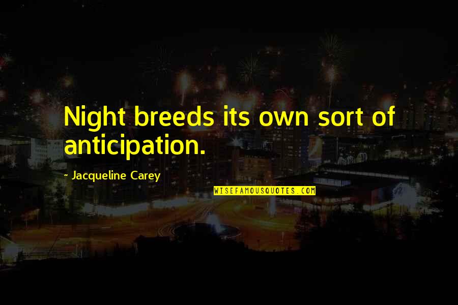 Radiochemistry Hospital Quotes By Jacqueline Carey: Night breeds its own sort of anticipation.
