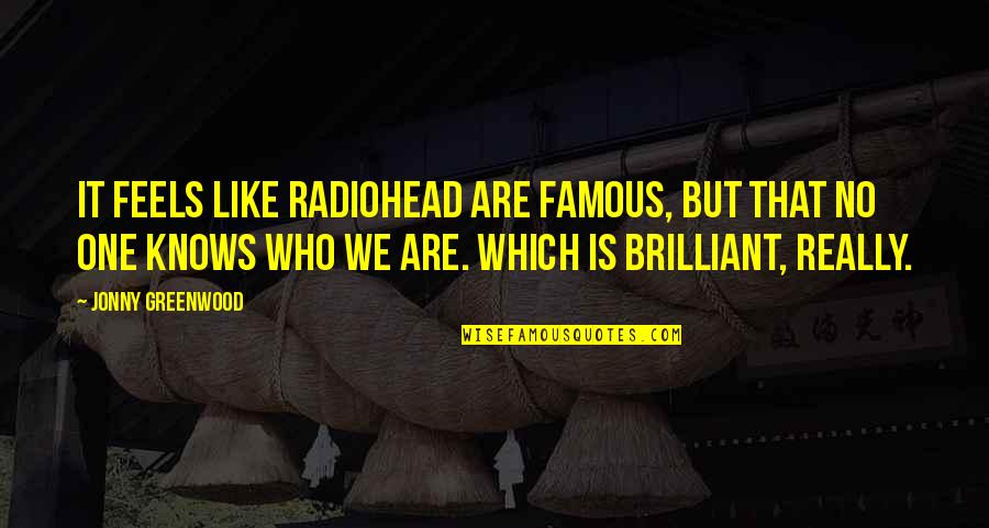 Radiohead Quotes By Jonny Greenwood: It feels like Radiohead are famous, but that