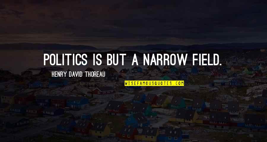 Radiotherapy Machine Quotes By Henry David Thoreau: Politics is but a narrow field.