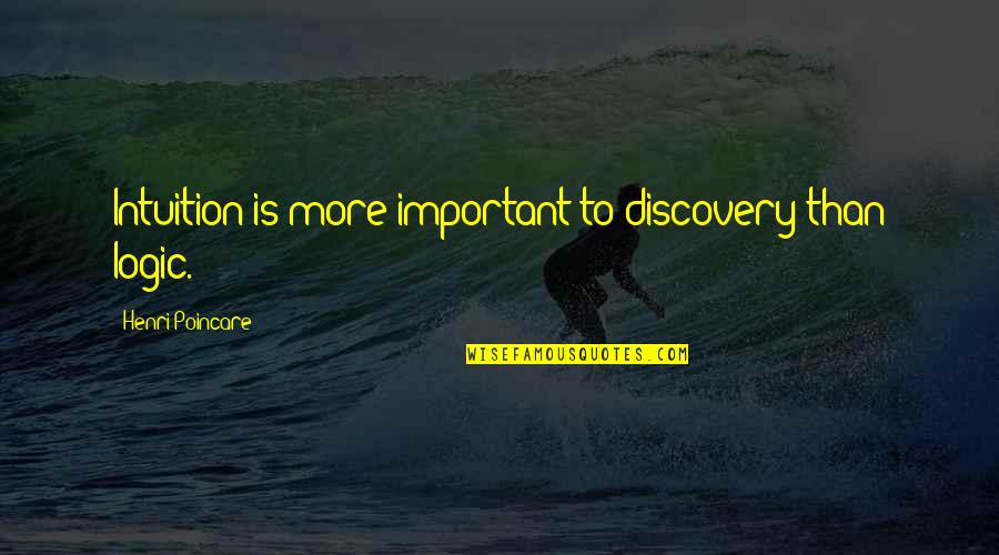Radnich Bruce Quotes By Henri Poincare: Intuition is more important to discovery than logic.