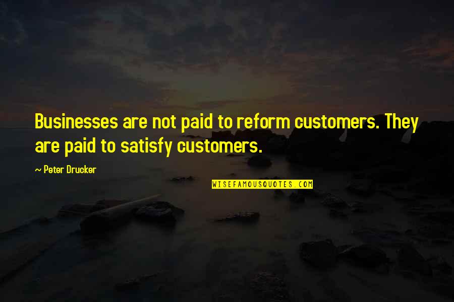 Radovan Quotes By Peter Drucker: Businesses are not paid to reform customers. They