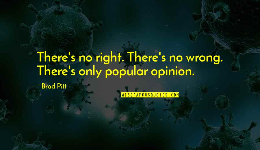 Radstadt Quotes By Brad Pitt: There's no right. There's no wrong. There's only