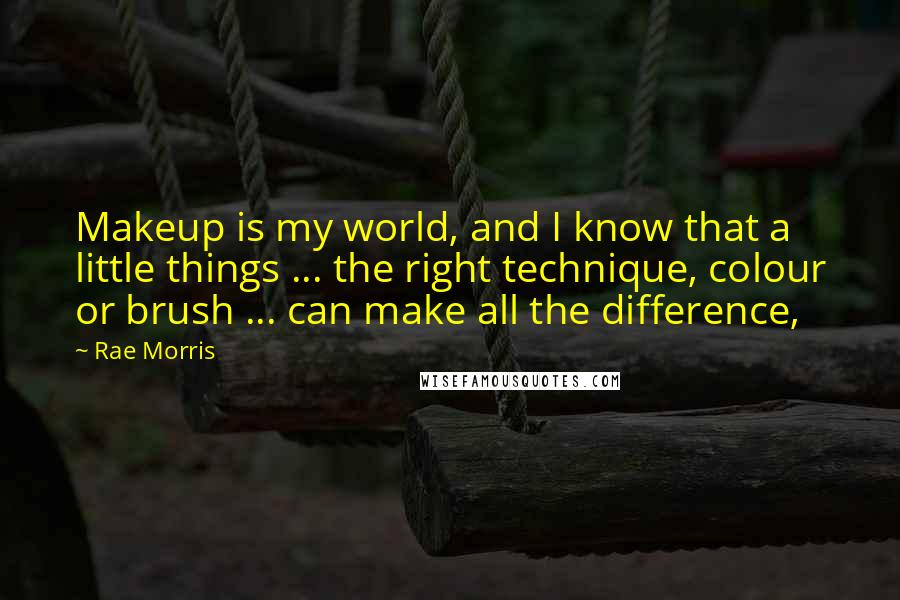 Rae Morris quotes: Makeup is my world, and I know that a little things ... the right technique, colour or brush ... can make all the difference,