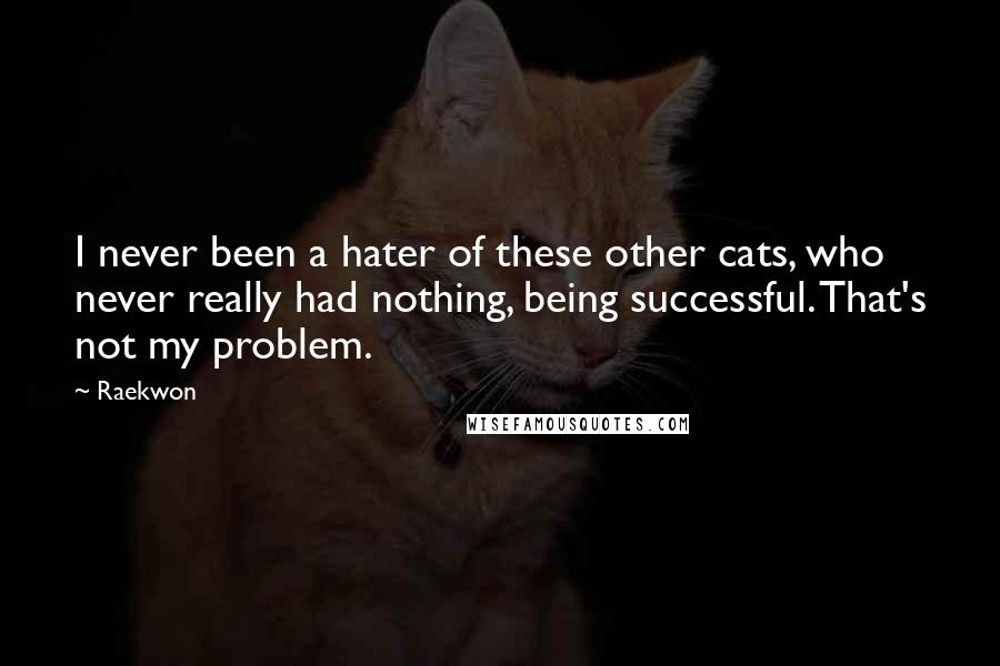 Raekwon quotes: I never been a hater of these other cats, who never really had nothing, being successful. That's not my problem.