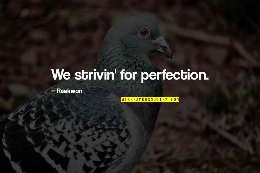 Raekwon Quotes By Raekwon: We strivin' for perfection.