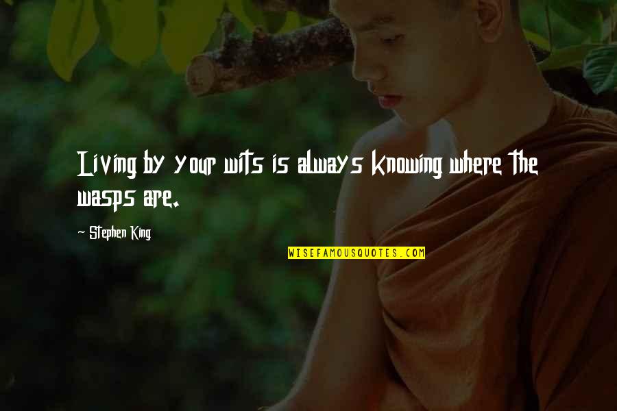 Raetz And Hawkins Quotes By Stephen King: Living by your wits is always knowing where