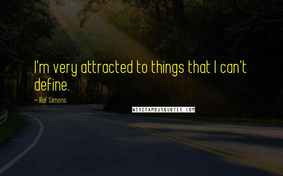 Raf Simons quotes: I'm very attracted to things that I can't define.