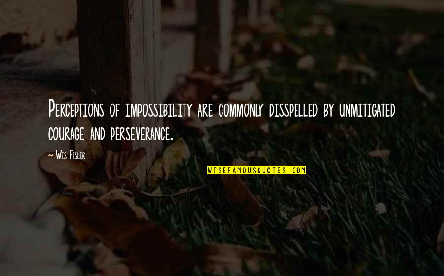 Rafaello Quotes By Wes Fesler: Perceptions of impossibility are commonly disspelled by unmitigated Rafaello Quotes By Wes Fesler: Perceptions of impossibility are commonly disspelled by unmitigated