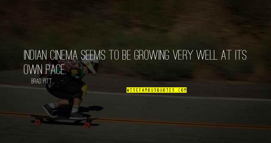Rafalski Red Quotes By Brad Pitt: Indian cinema seems to be growing very well