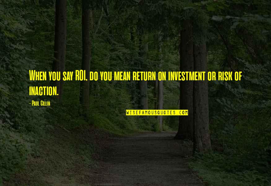 Rafed Chasm Quotes By Paul Gillin: When you say ROI, do you mean return