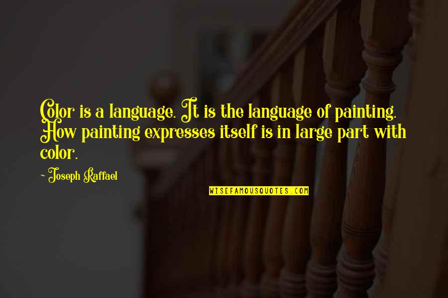 Raffael Quotes By Joseph Raffael: Color is a language. It is the language