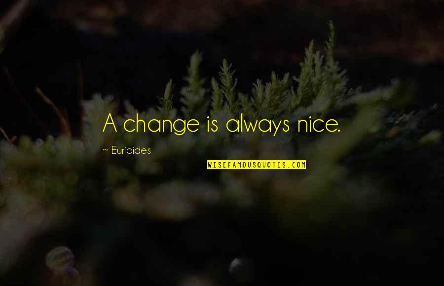Raffia Grass Quotes By Euripides: A change is always nice. Raffia Grass Quotes By Euripides: A change is always nice.