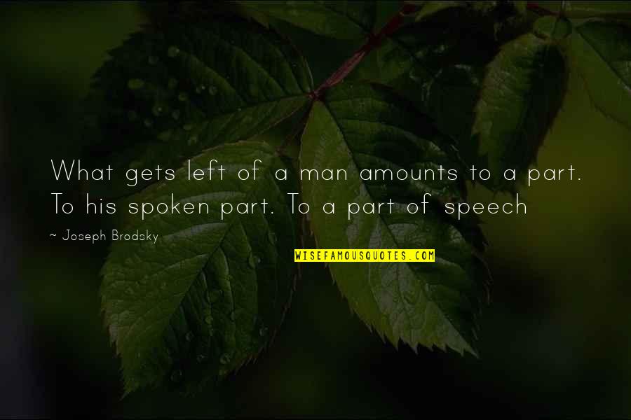 Raffryn Quotes By Joseph Brodsky: What gets left of a man amounts to